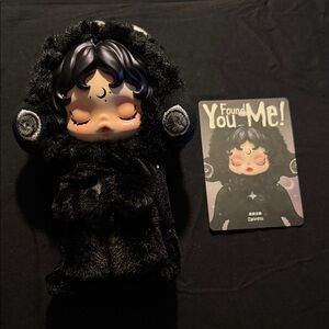 Black Plush Doll with Headphones